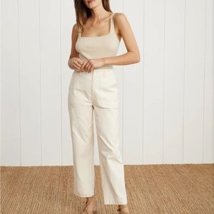 Jenni Kayne Cotton Linen Ranger Trouser Brand New with Tags Size 4 in Cream